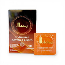 Prezervative DIBLONG Dotted & Ribbed, texturate, lubrifiate, din latex, 52 ± 2 mm, 10 buc